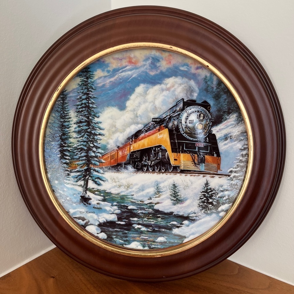 VINTAGE Daylight Run 1993 Winter Rails Plate & Vanhygen and Smythe Plate Frame